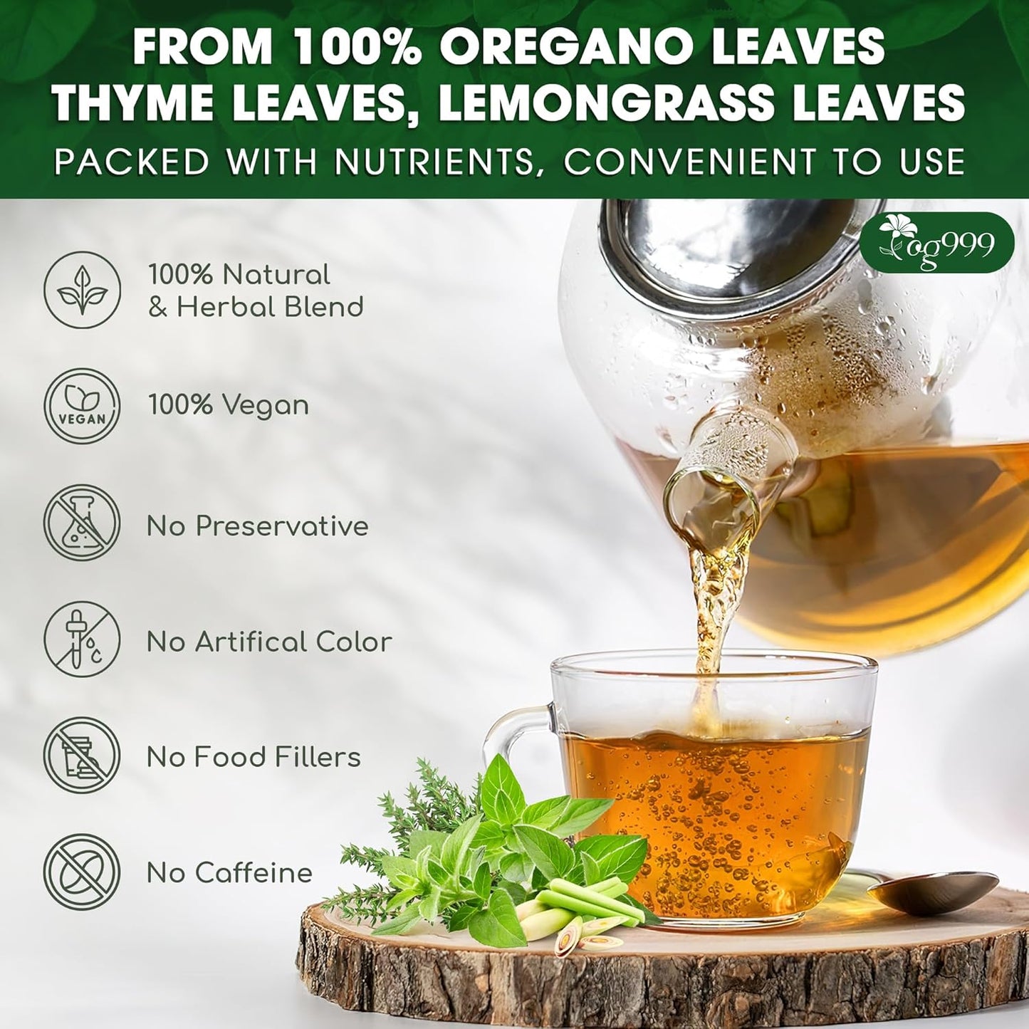 Thé Herbal Premium à l'Origan avec des Notes de Jasmin
