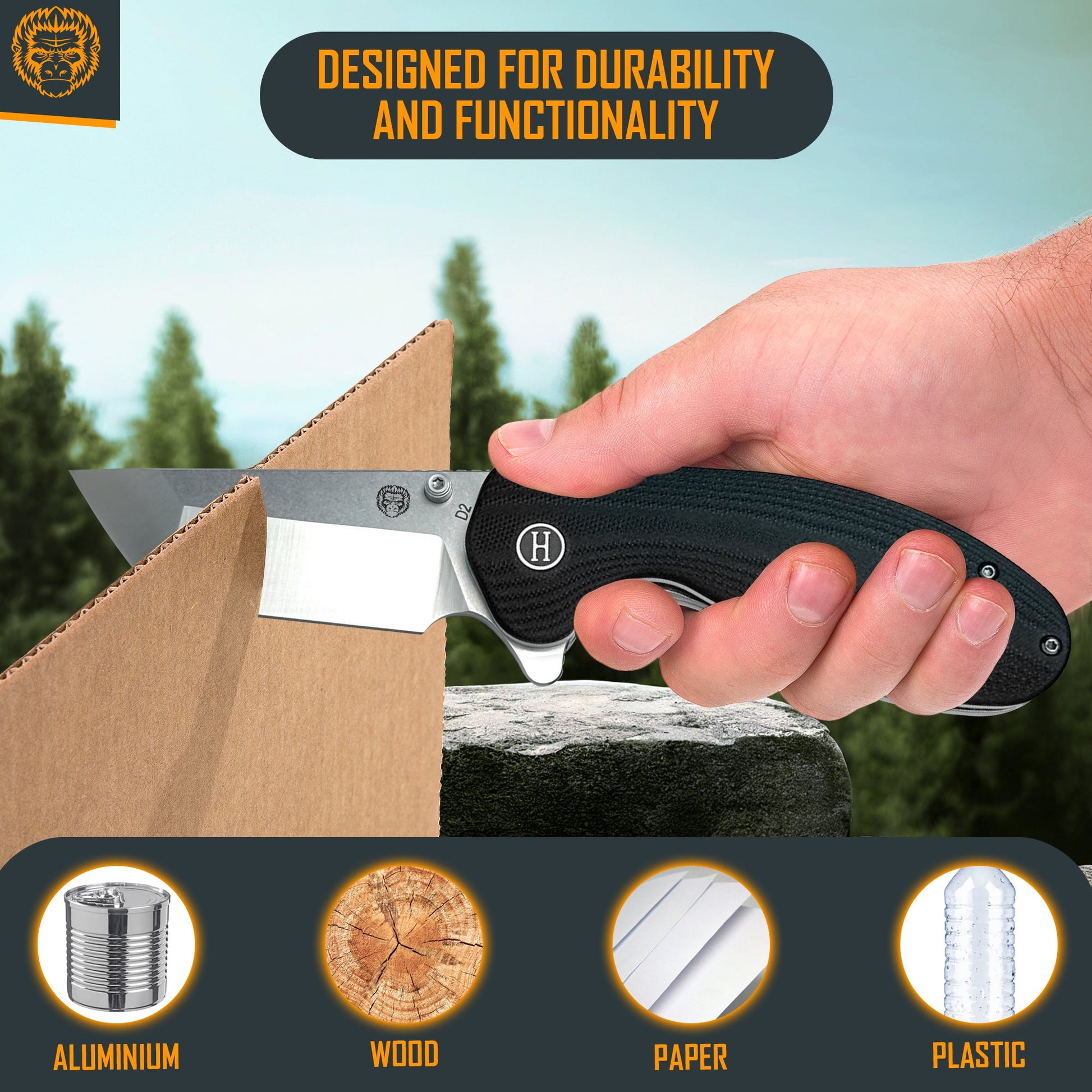 The Pioneer Folding Pocket Knife Giftset for Men and Women (Silver and Black) - Korvel