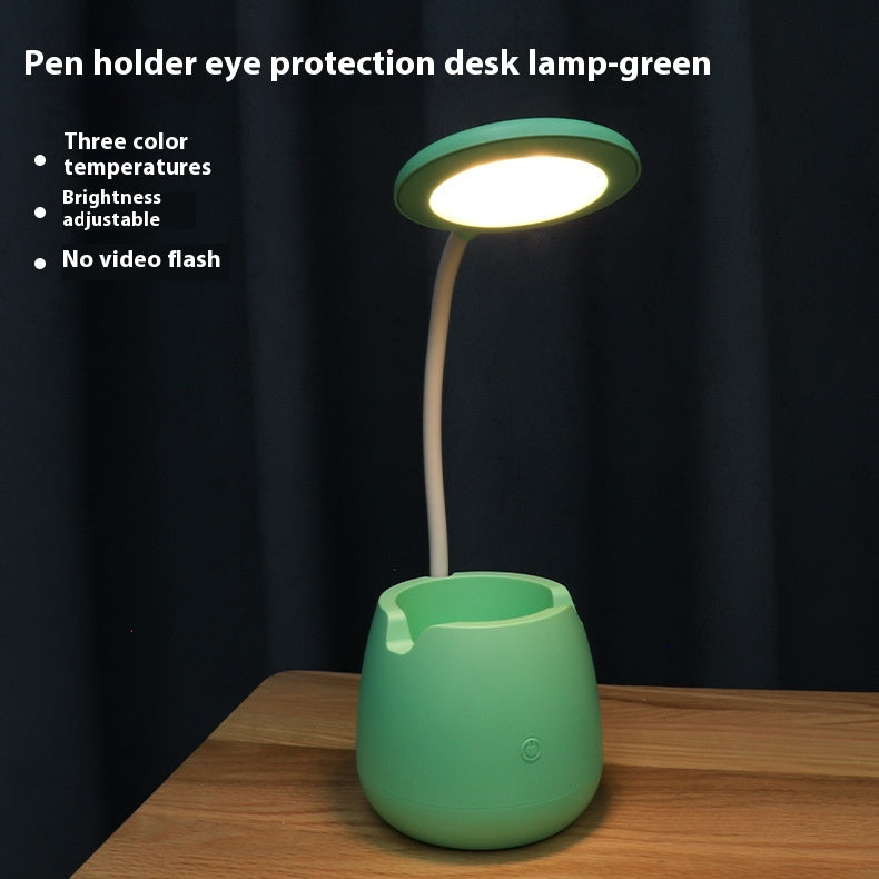 Lampe de Table USB Créative - Lampe de Bureau LED Moderne avec Conteneur à Stylos
