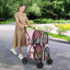 Poussette double 4-en-1 pour animaux avec transporteur détachable - Rose