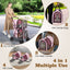 Poussette double 4-en-1 pour animaux avec transporteur détachable - Rose