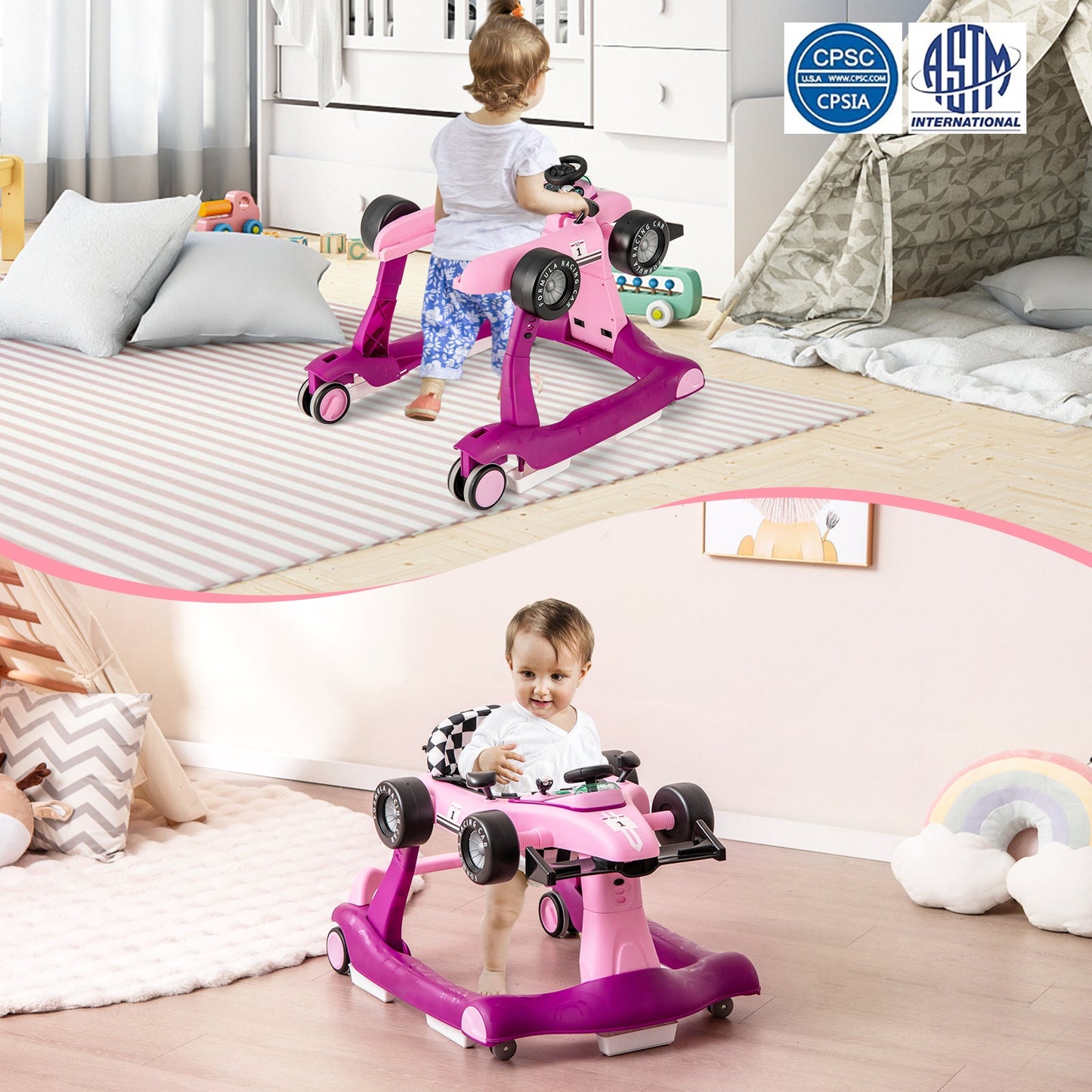 Andador Plegable de Actividad 4 en 1 - Púrpura