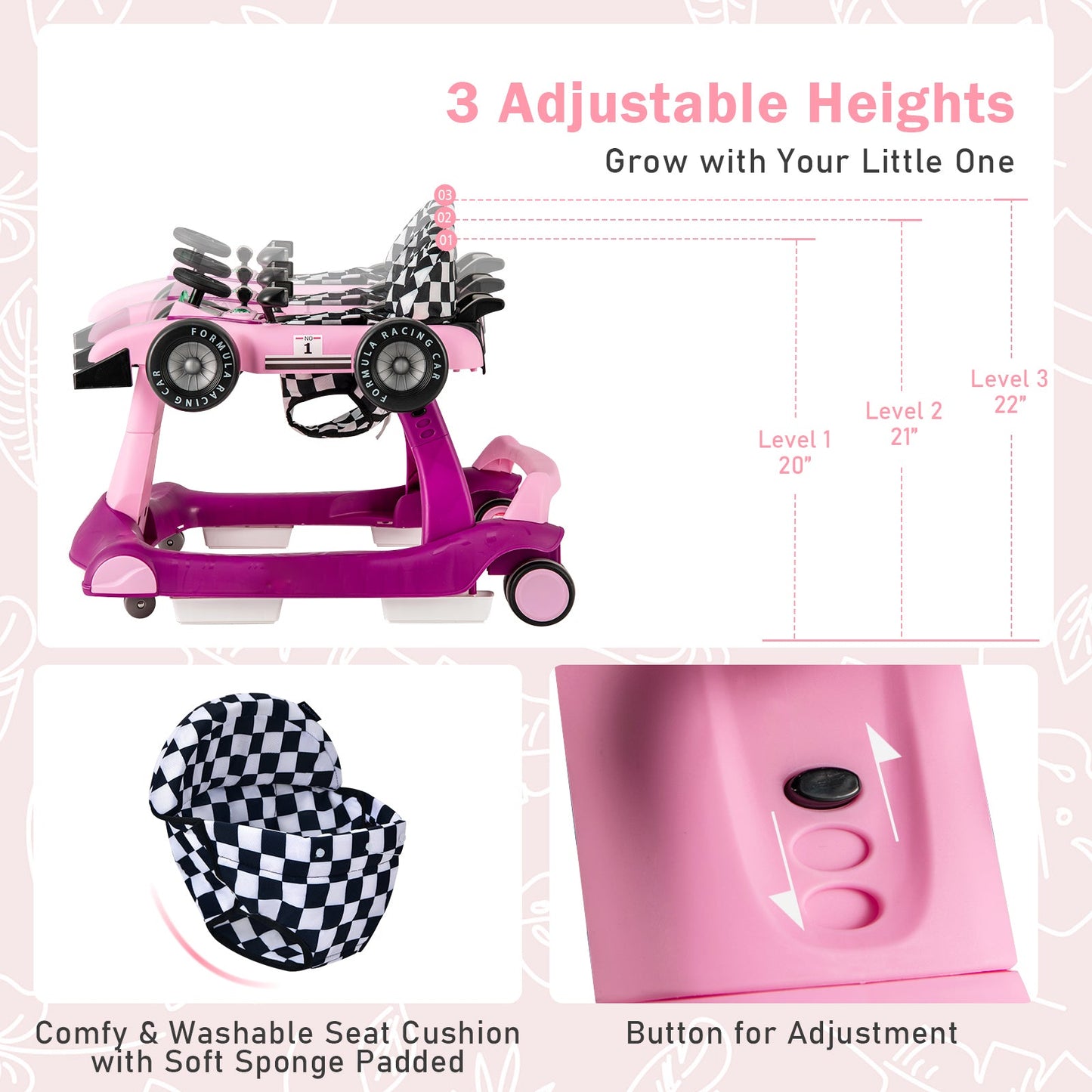Andador Plegable de Actividad 4 en 1 - Púrpura