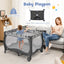 Centre de Nurserie Portable 4 en 1 avec Boîte à Musique - Gris