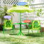 Kids Picnic Set with Folding Chairs & Adjustable Umbrella - Light Green