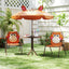 4-Piece Kids Picnic Set with Adjustable Umbrella and Folding Chairs
