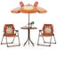 4-Piece Kids Picnic Set with Adjustable Umbrella and Folding Chairs
