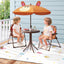 4-Piece Kids Picnic Set with Adjustable Umbrella and Folding Chairs
