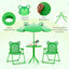 Juego de Picnic para Niños de 4 Piezas con Sillas Plegables y Paraguas Ajustable - Verde