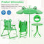 Juego de Picnic para Niños de 4 Piezas con Sillas Plegables y Paraguas Ajustable - Verde