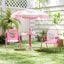 Juego de Picnic para Niños de 4 Piezas con Sombrilla Ajustable - Rosa