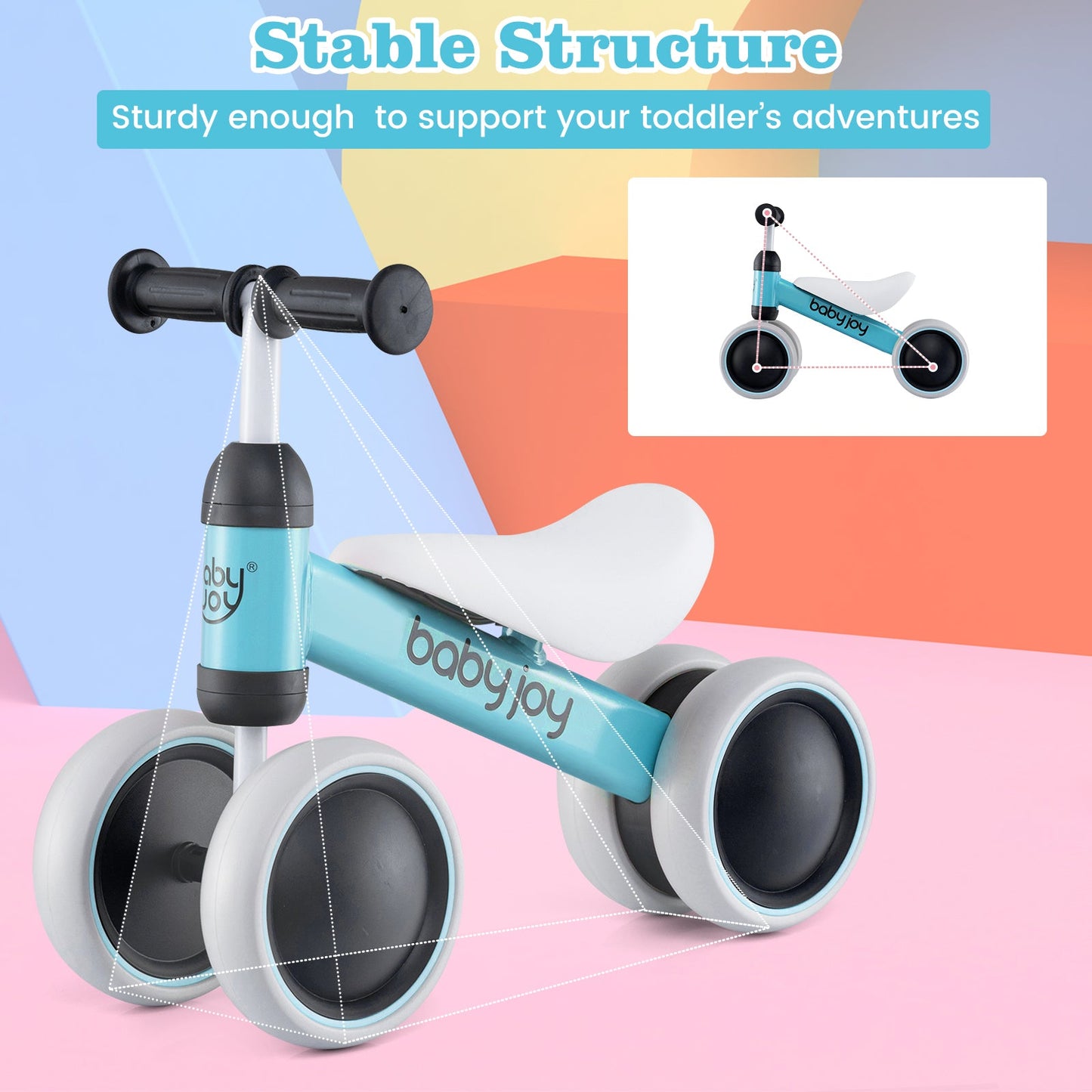 Vélo d'équilibre pour bébés premium pour tout-petits - Bleu