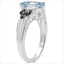 1.92 Carat Genuine Aquamarine & Black Spinel Sterling Silver Ring