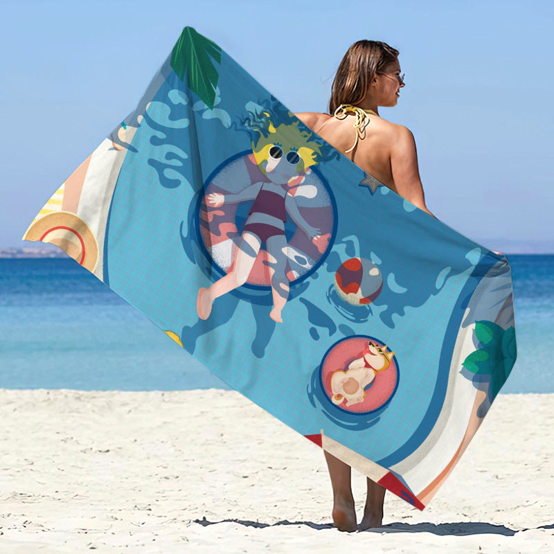 Double-Sided Velvet Microfiber Beach Towel