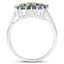 Bague en Argent Sterling de 2,03 Carats en Tanzanite et Diopside Chrome