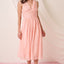 Robe midi sans manches à décolleté en V froncé élégante pour femmes