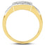 Bague Cocktail en Or Jaune 14 Carats Plaqué de 0,21 Carat de Diamants Blancs
