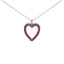 Collar con Colgante Abierto de Corazón de Rubí y Diamante de 18K