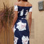 Robe midi charmante à épaules dénudées avec fente