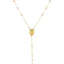 Collar de Rosario Lariat de Oro Tri Color de 14k