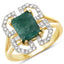2.55 Carat Dyed Emerald & White Topaz Sterling Silver Ring