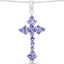 2.00 Carat Genuine Tanzanite Sterling Silver Pendant