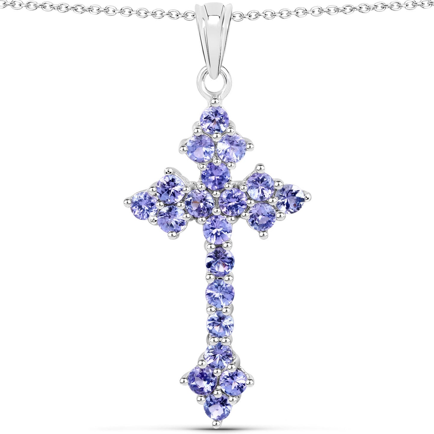 2.00 Carat Genuine Tanzanite Sterling Silver Pendant
