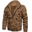 Parka d'hiver zippé pour homme avec capuche détachable