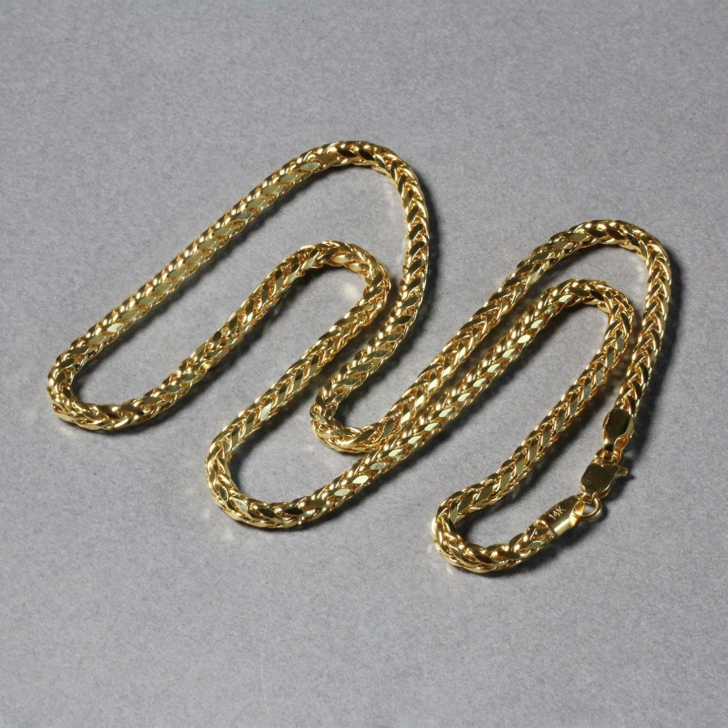 Cadena Franco Redonda de Corte Diamante de Oro Amarillo de 14k - 3.15mm