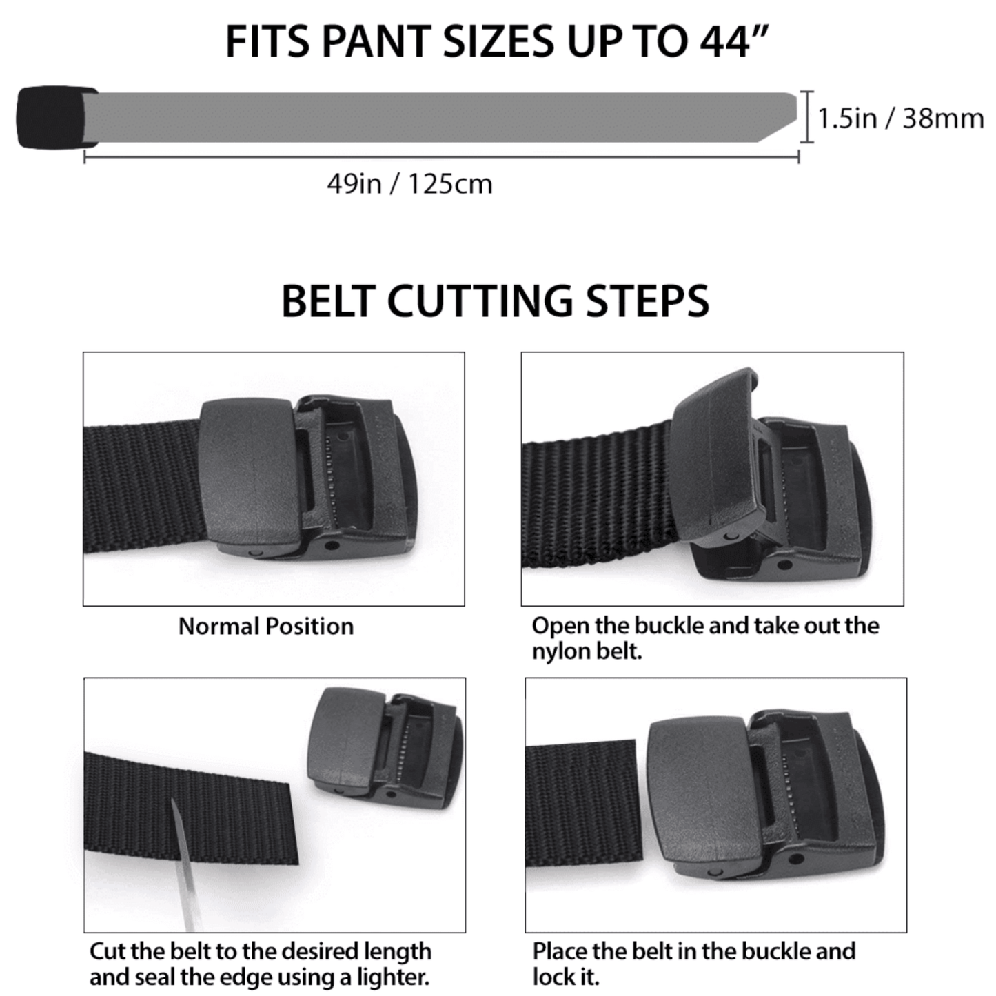 Cinturón Táctico Ajustable de Nylon XGear con Hebilla de Plástico
