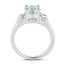 2.28 Carat Genuine Blue Topaz & White Topaz Sterling Silver Ring