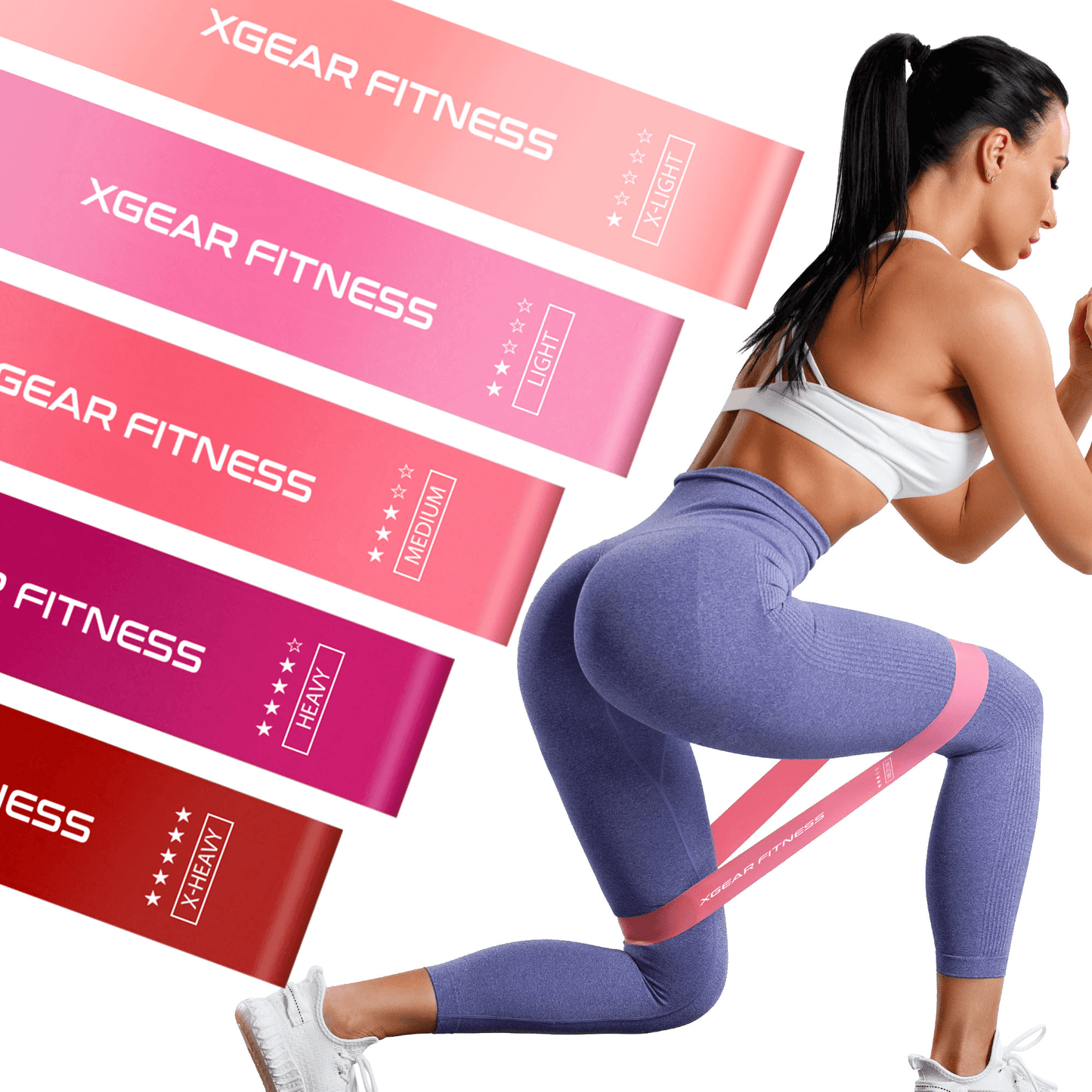 Ensemble de bandes de résistance XGear Fitness Loop de 5 avec sac de transport