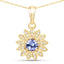 Pendentif en Tanzanite et Diamants Blancs de 0,31 Carat en Or 14K
