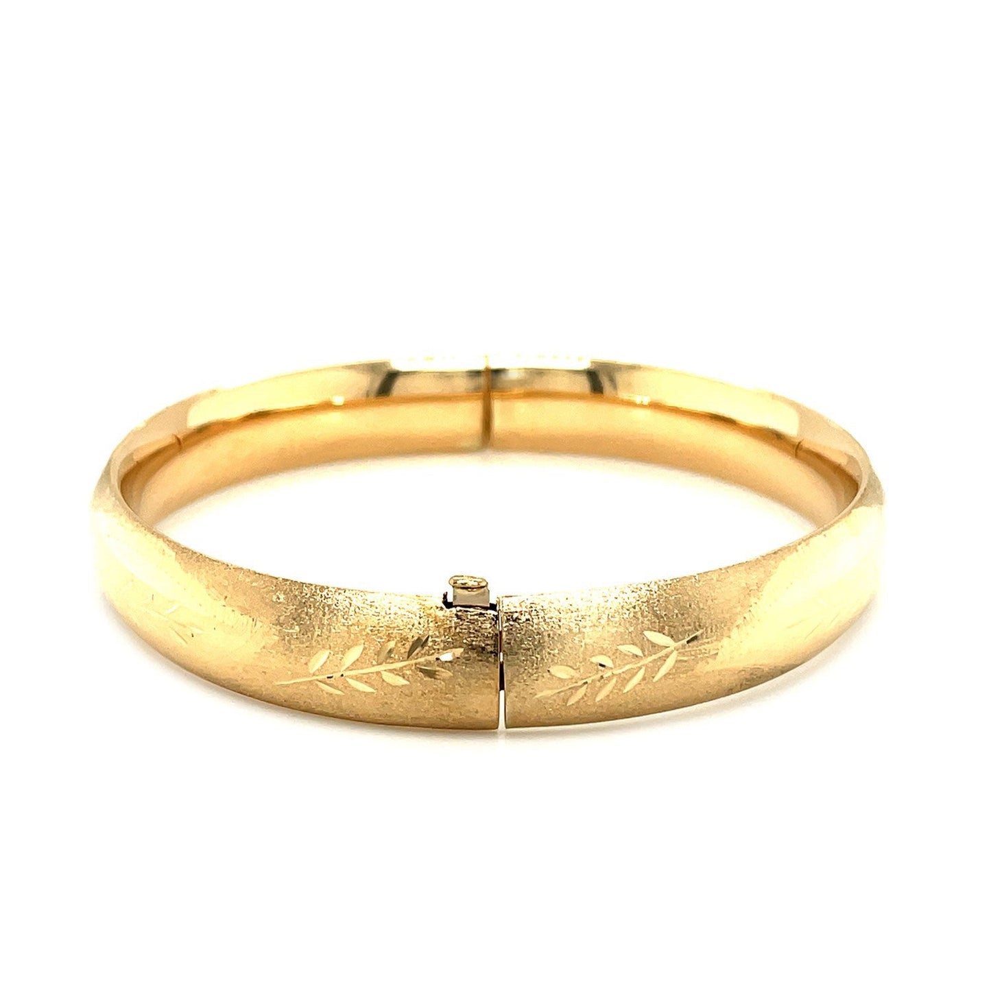 Bracelet en or jaune 14 carats avec motif floral classique