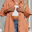Women Exposed Seam Collared Neck Button Up Jacket