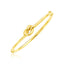 14k Yellow Gold Bangle Bracelet with Polished Knot