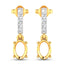 Pendientes Semi Montura de Diamante Blanco Genuino de 0.14 Quilates en Oro Amarillo de 14K