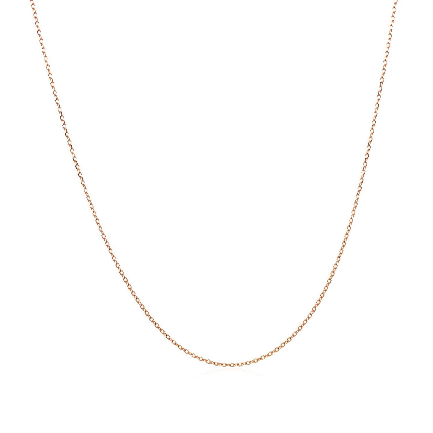 14k Rose Gold Diamond Cut Cable Link Chain - 0.7mm