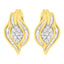 Boucles d'oreilles puces en diamant en cluster taille ronde en or jaune 10K