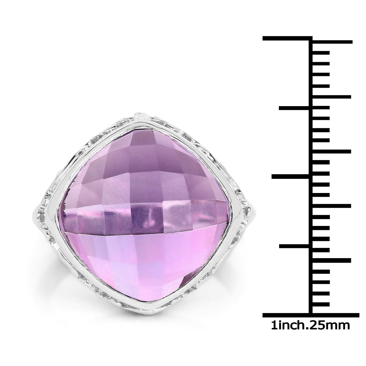 8.40 Carat Genuine Amethyst Sterling Silver Engagement Ring