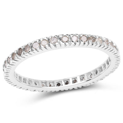 Bague en diamant champagne véritable de 0,57 carat en argent sterling