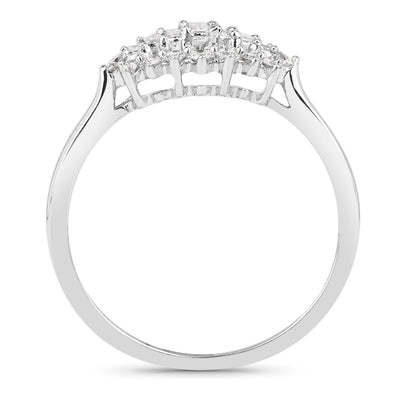 Bague de fiançailles en diamant blanc de 0,37 carat en or blanc 14K