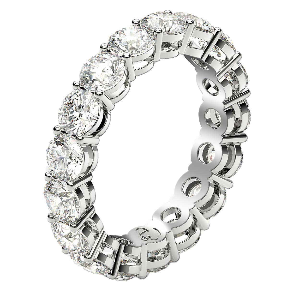 Bague Eternité en Diamant Lab Grown Taille Ronde en Or Blanc 14k