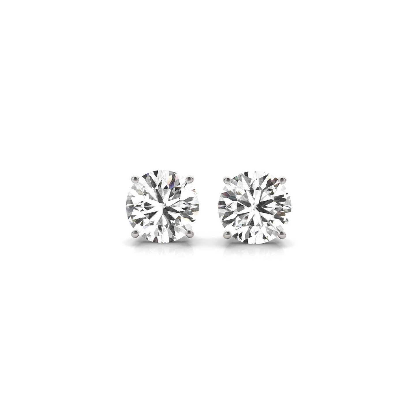 Boucles d'oreilles en diamant lab grown IGI certifié de 2 cttw en or blanc 14k