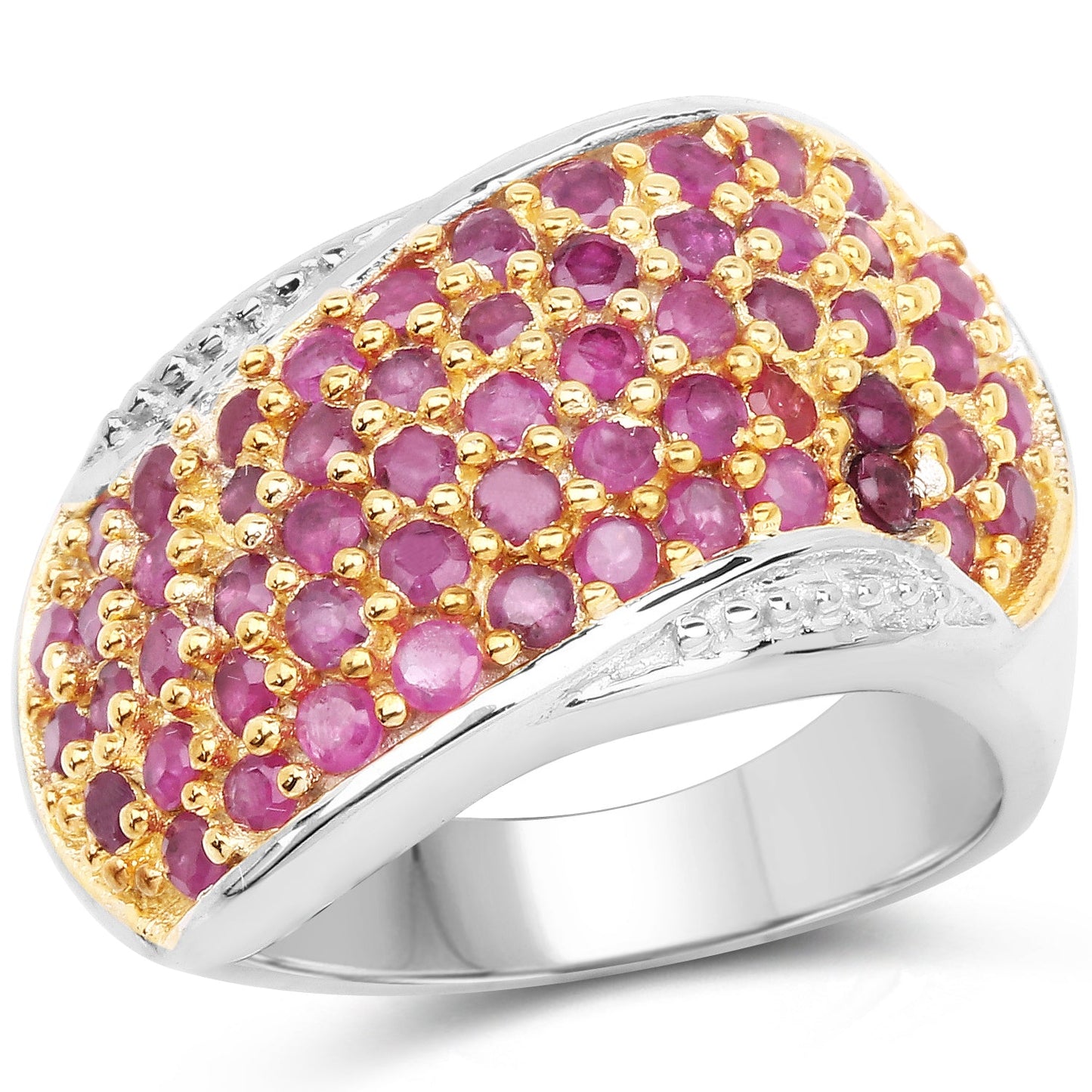 2.49 Carat Genuine Ruby .925 Sterling Silver Engagement Ring