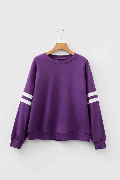Sudadera Oversized con Rayas Universitarias y Hombros Caídos