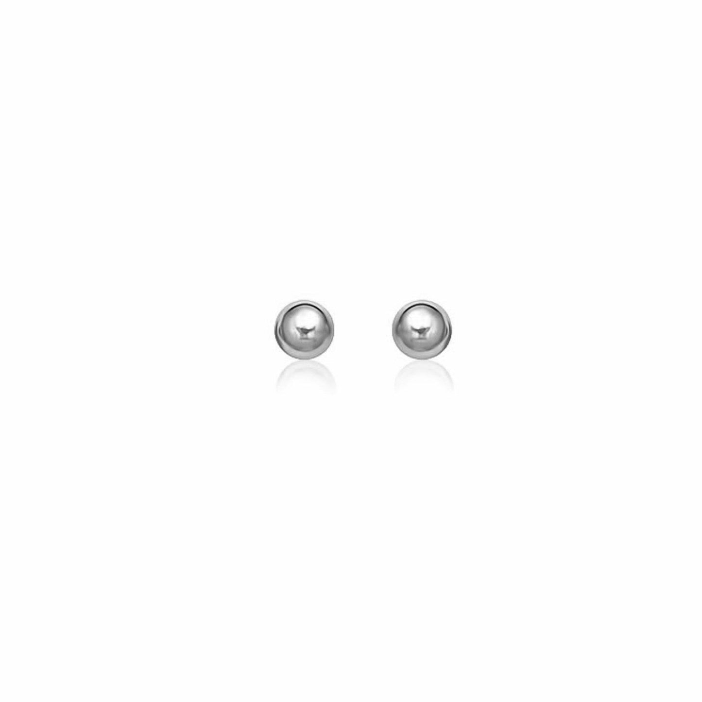 Boucles d'oreilles classiques rondes en or blanc 14 carats - 5,0 mm