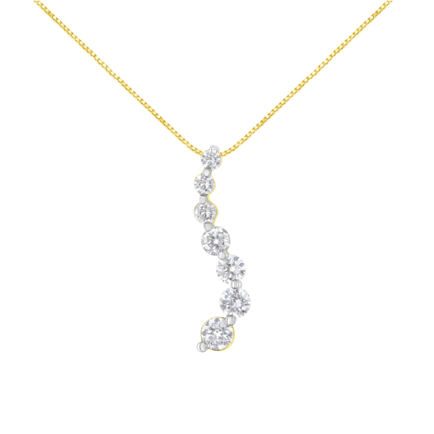 Pendentif en Diamant de Voyage Certifié AGS en Or Jaune 14K