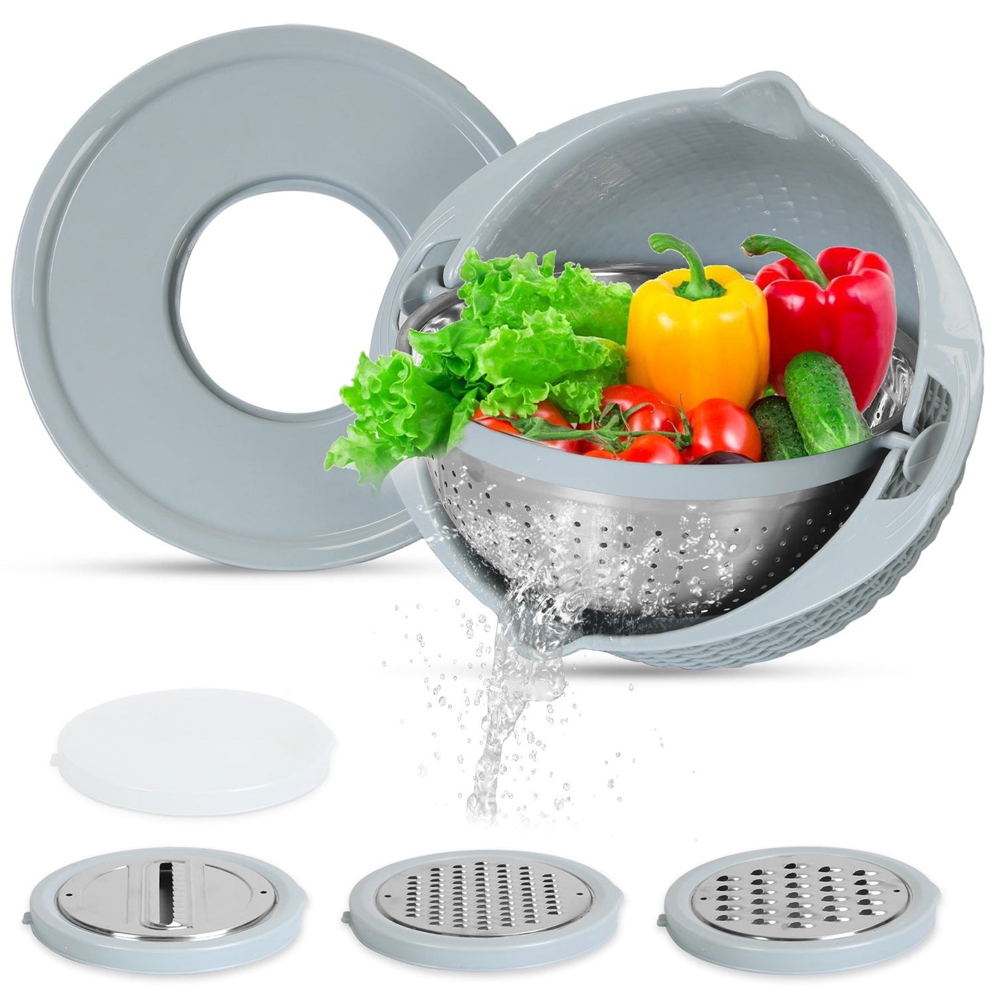 Multifunctional Mixing Bowl Set with Colander and Graters