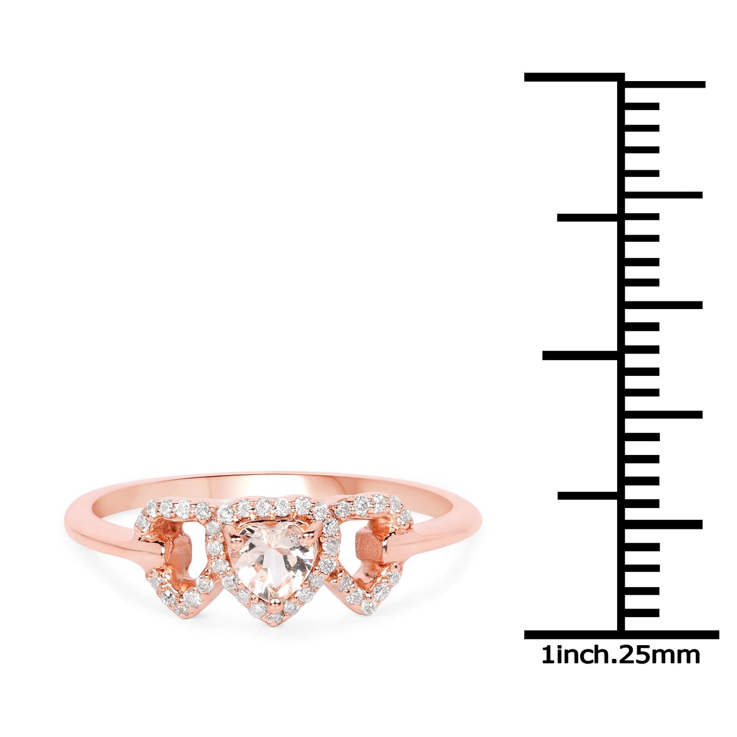 0.37 Carat Morganite and Diamond 14K Rose Gold Engagement Ring